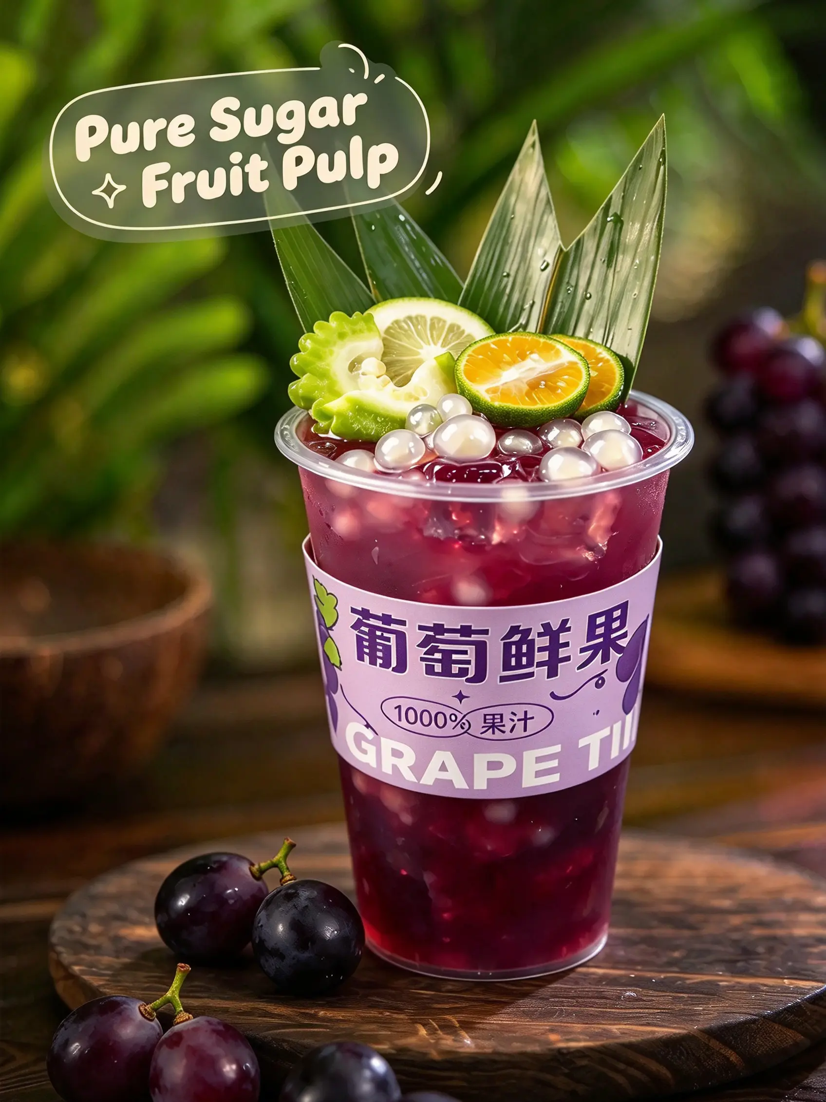 Sugar Black Grape — premium fruit syrup for beverage chains and cafe menus